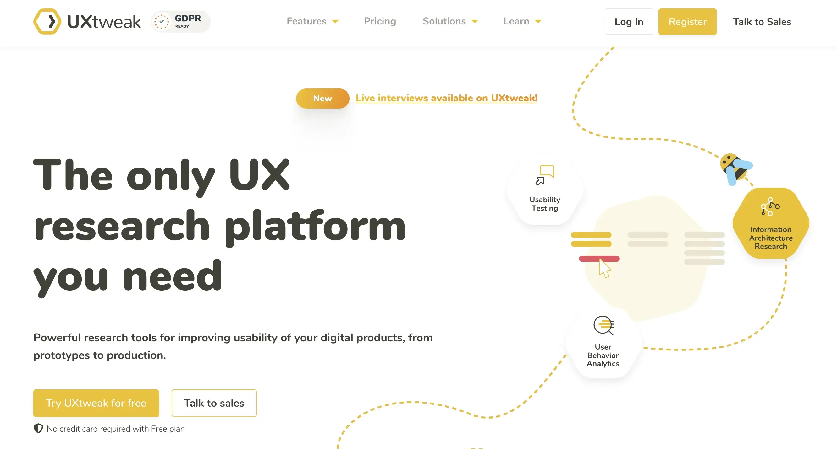 UX Tweak homepage